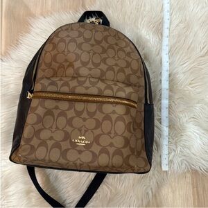Coach Black Interior Backpack with Gold Zipper